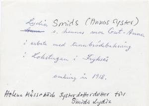 Lydia Smids, omkring år 1918,  0002